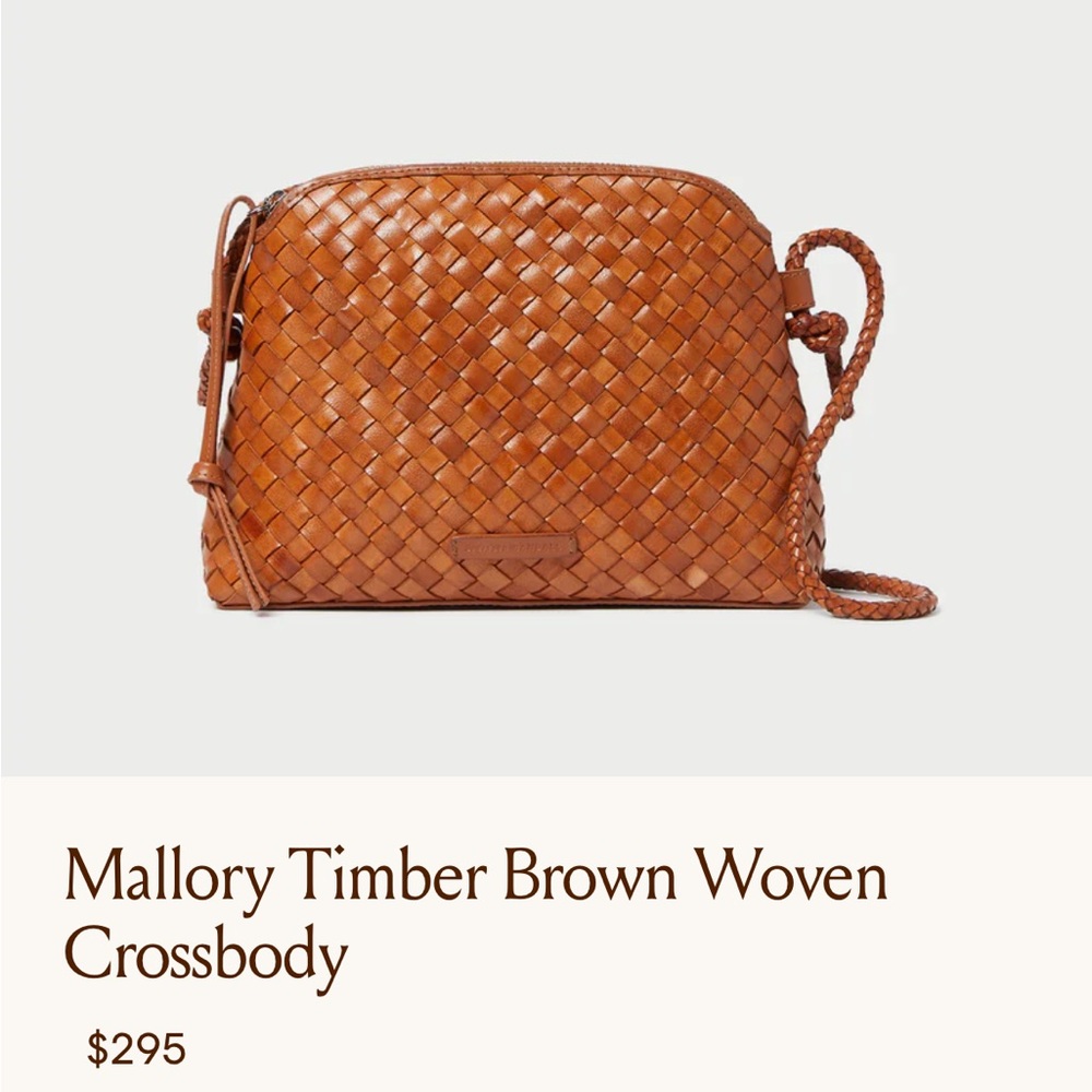 NEW Loeffler Randall Mallory Woven Crossbody Bag in Timber Leather